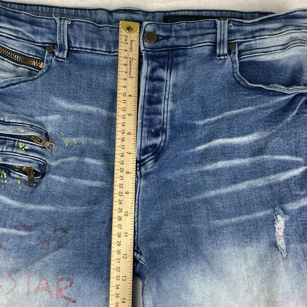 Rockstar Original Ultra Slim Natural Selection Project Distressed Shorts Size 40